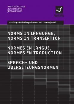 Naslovnica za Norme v jeziku, norme v prevajanju