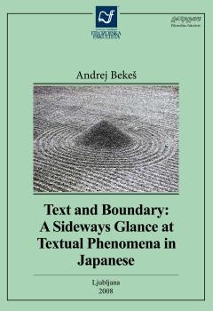 Naslovnica za Text and Boundary: A Sideways Glance at Textual Phenomena in Japanese