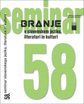 Naslovnica za 58. seminar slovenskega jezika, literature in kulture: branje v slovenskem jeziku, literaturi in kulturi